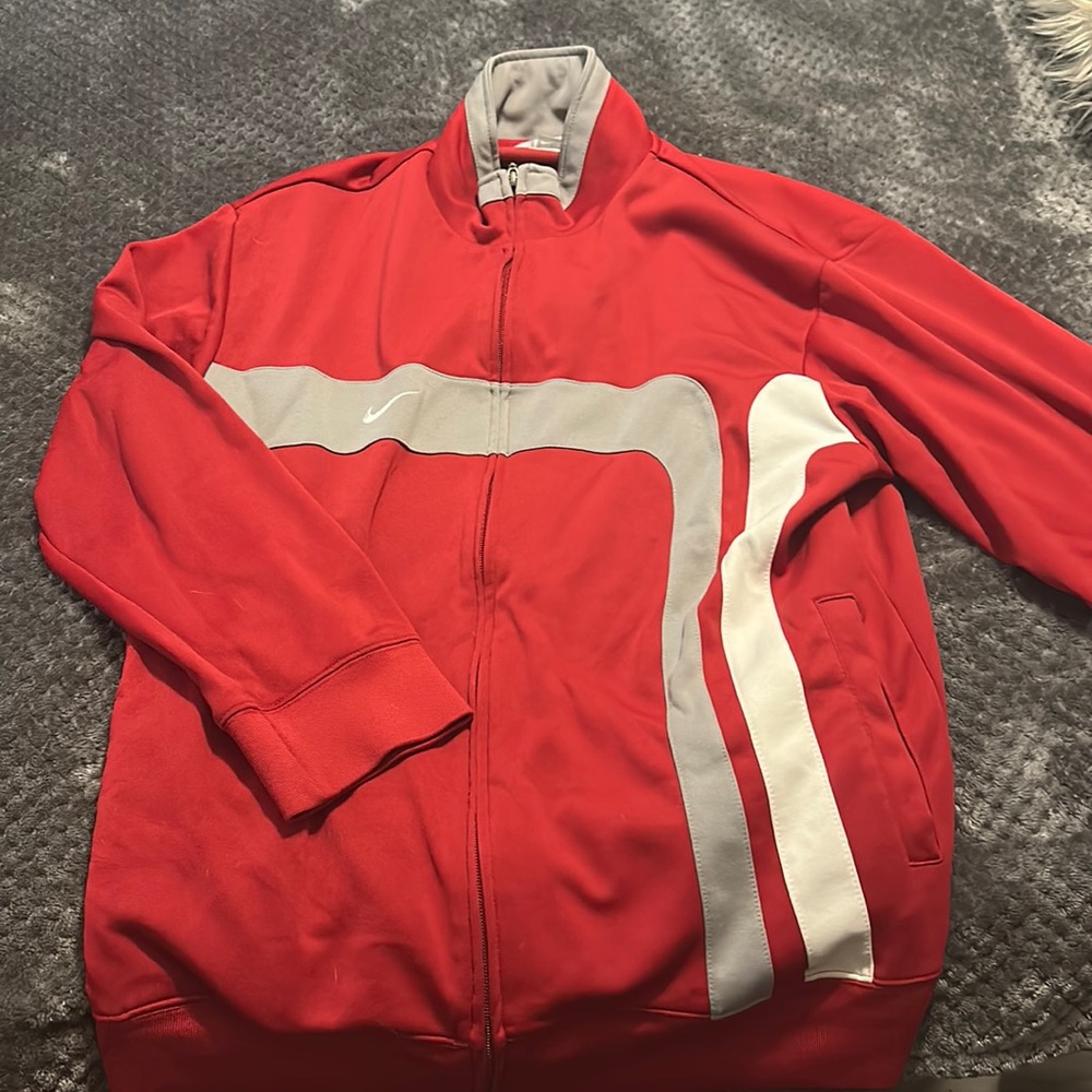 red nike zip up
